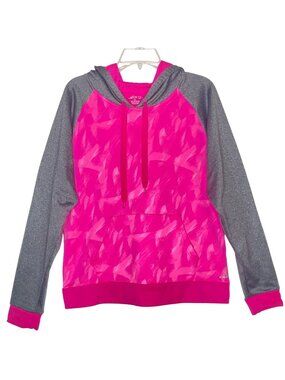 BCG Women's Pink & Gray Hooded Pullover Sweatshirt XL